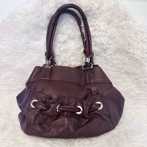 b. makowsky Pebble Brown Leather Hobo Purse